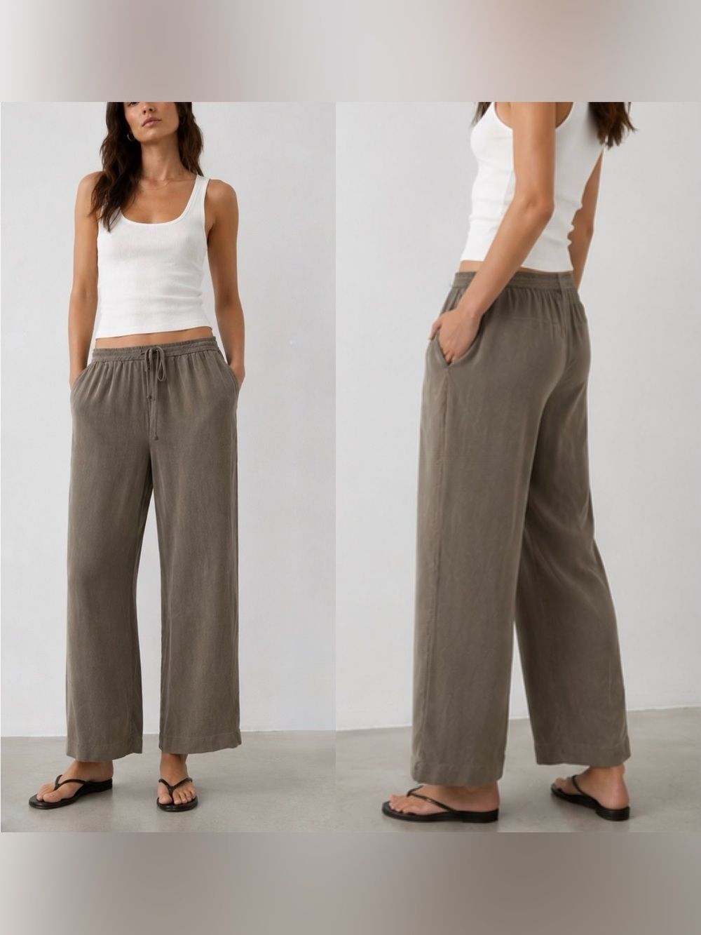 ENZA COSTA Sueded Cupro wide leg pant